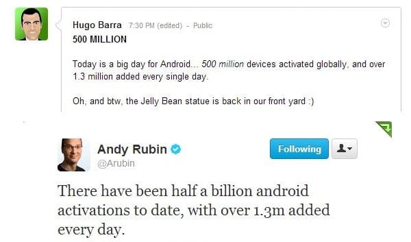 pół miliona urządzeń z androidem