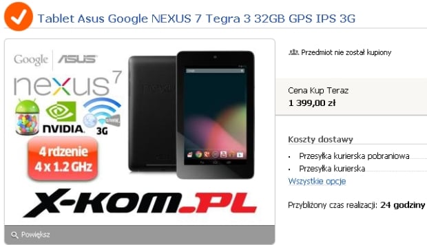 Nexus 7 3G 32GB w Polsce za 1399 złotych?