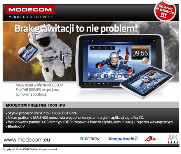 Modecom FreeTab 1003 IPS z gumowaną obudową