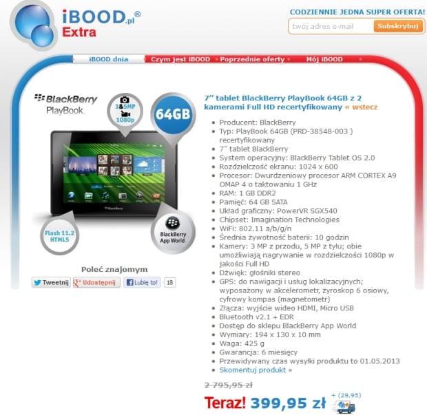 ibood blackberry playbook