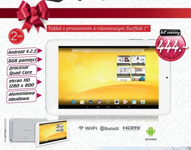 Promocja: Surftab 7" w Lidlu za 444 złotych