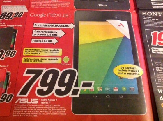 Promocja: Nexus 7 2013 16GB WiFi z etui za 799 złotych