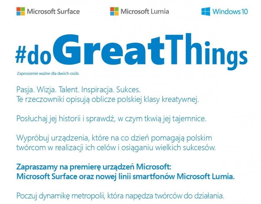 Microsoft event 18 listopada