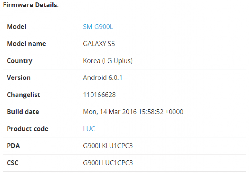 Samsung Galaxy S5 Android 6.0.1 Marshmallow