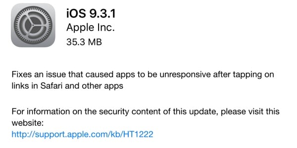  iOS 9.3.1 