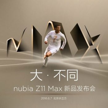 Cristiano Ronaldo na plakacie, zapowiadającym premierę Nubii Z11 Max