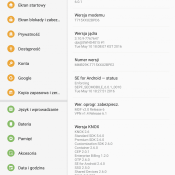 Samsung Galaxy Tab S2 8.0 SM-T715 Android 6.0.1 Marshmallow