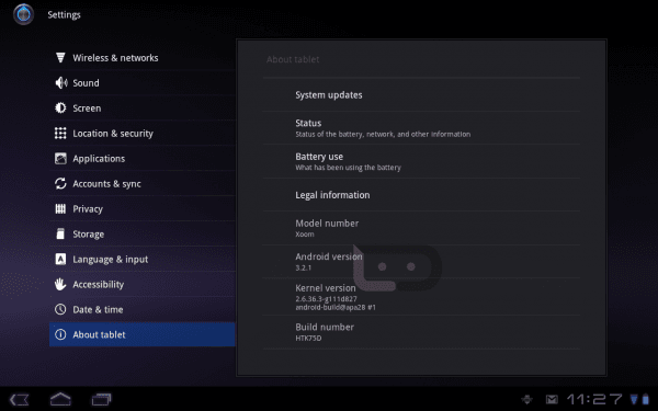 Motorola Xoom Android 3.2.1
