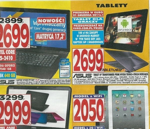 tablet asus transformer prime w polsce