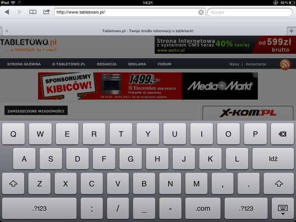 klawiatura nowy ipad