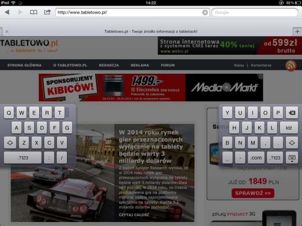 klawiatura nowy ipad