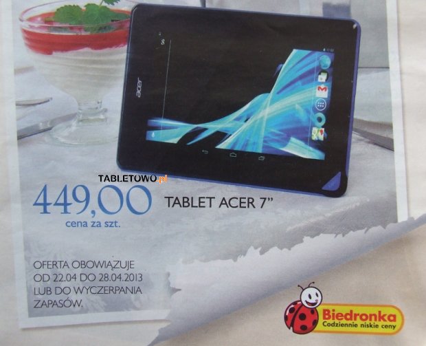 acer iconia b1 biedronka 449 złotych