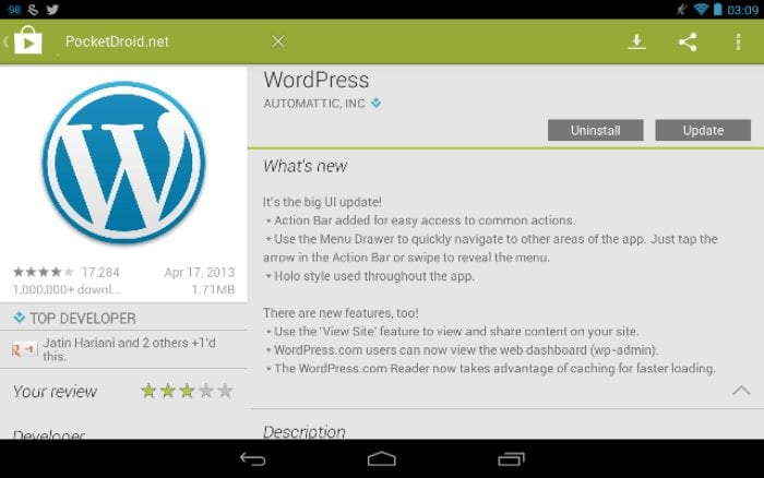 WordPress na Androida ze znaczną aktualizacją