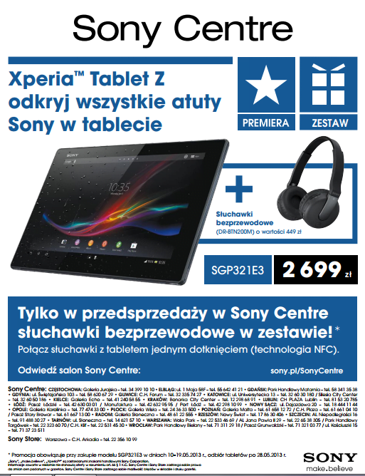 Sony Xperia Tablet Z w Polsce