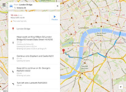 Google Maps ipad