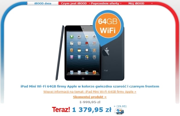 Promocja: iPad mini 64GB WiFi w dobrej cenie - za 1410 złotych na IBOOD
