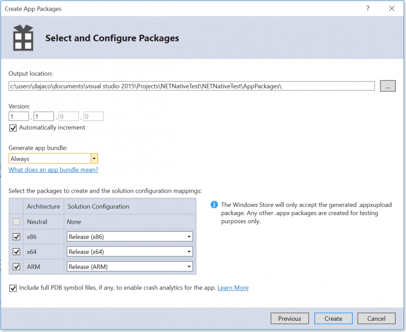 1_DotNetNativeCreateAppPackages