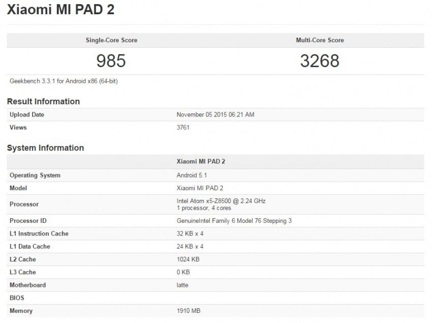 Xiaomi Mi Pad 2