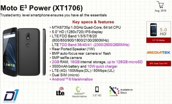 Lenovo Moto E3 Power