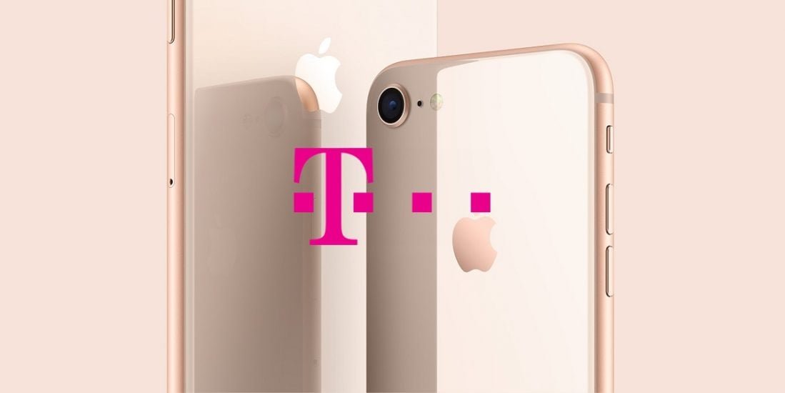 iPhone 8 gold złoty T-Mobile logo