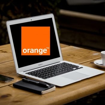 laptop komputer Orange logo