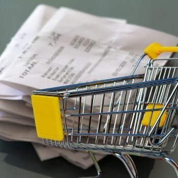 zakupy wózek sklepowy paragon shopping