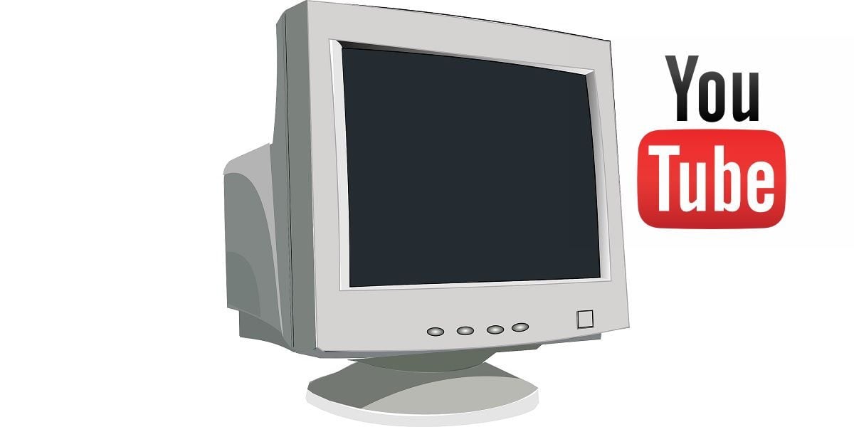 monitor de computadora antiguo logotipo de google youtube