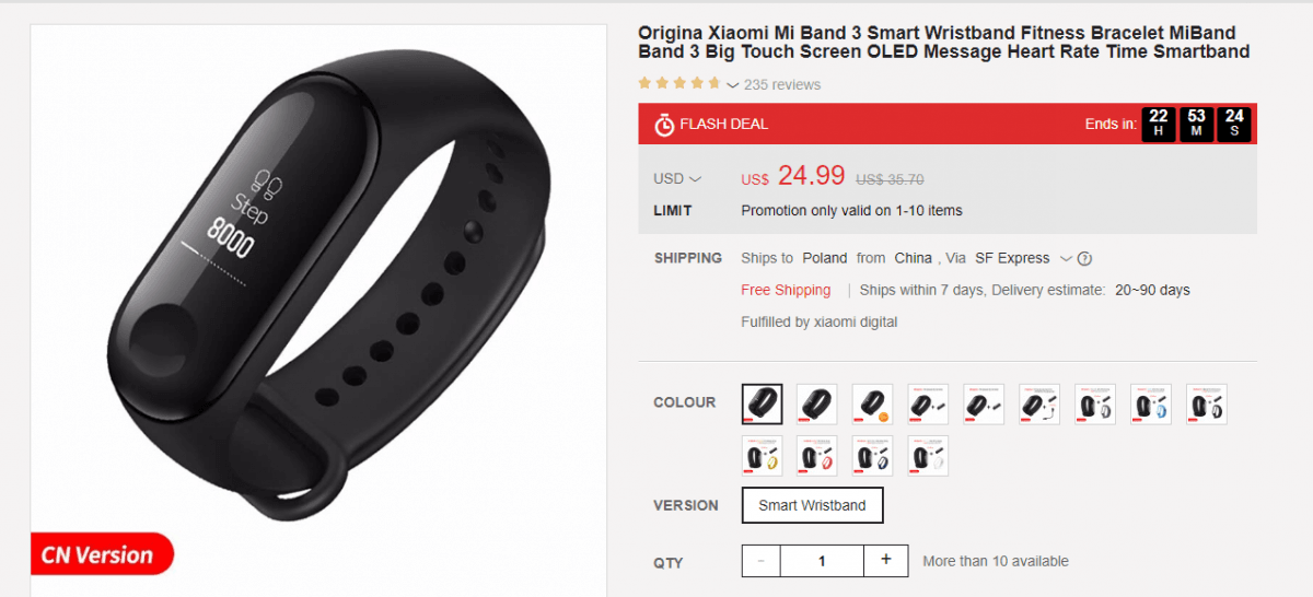   Tabletowo.pl Promotion: Xiaomi Mi Band 3 will be available for about 85 zlotys, but only tomorrow! Promotions Wearable Xiaomi 