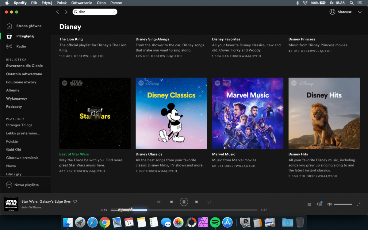Spotify na macOS