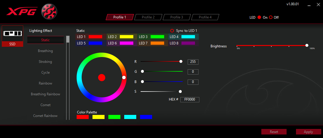 Panel kontroli RGB Adata XPG Spectrix S40G