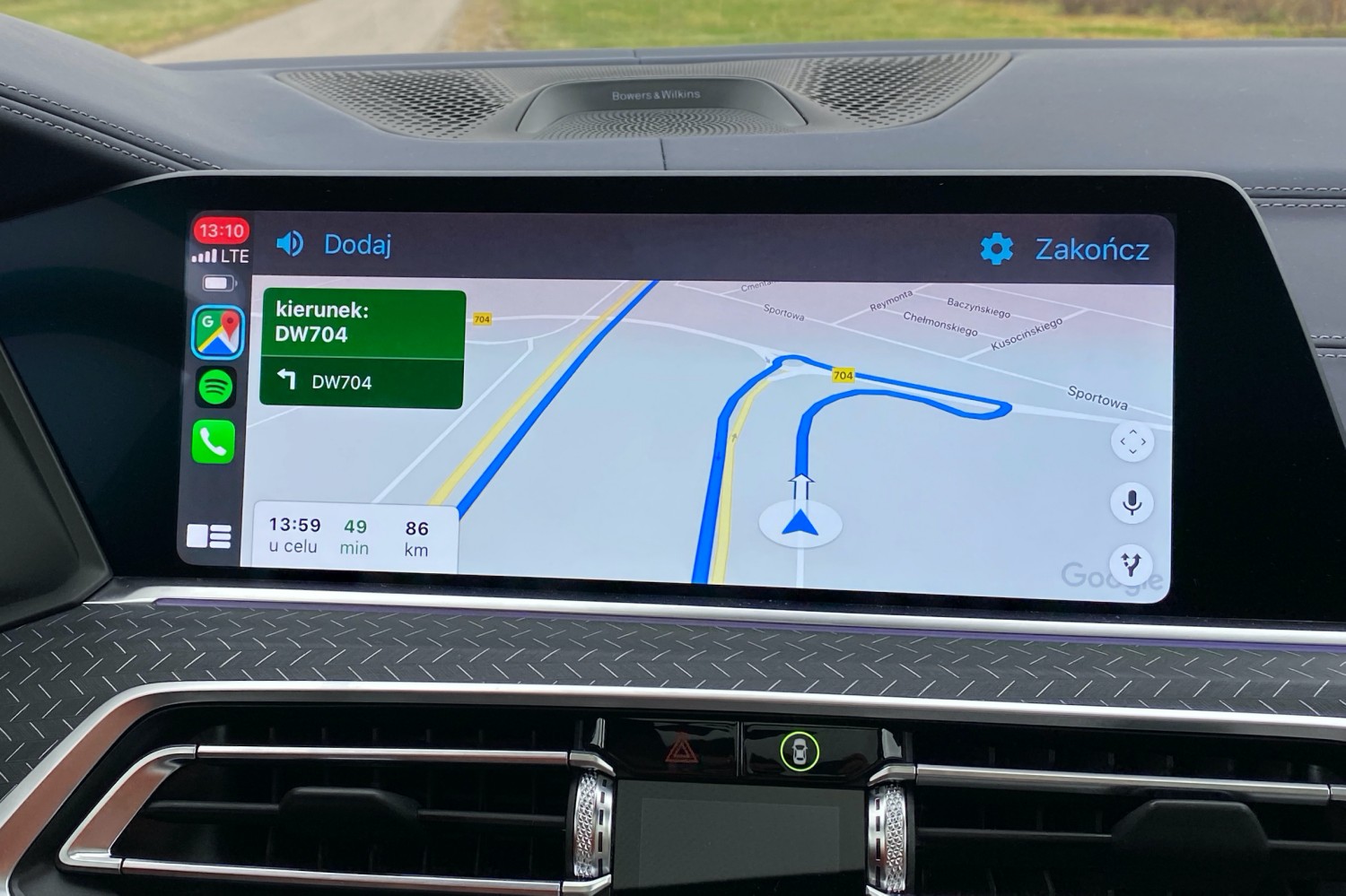 Mapy Google w Apple CarPlay