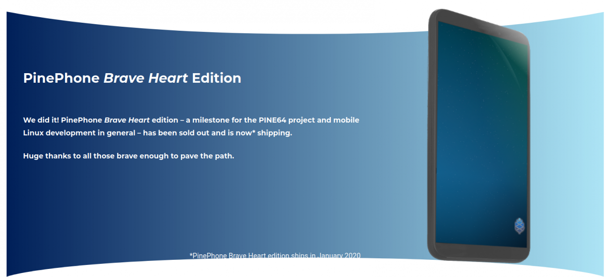 smartfon PinePhone Brave Heart Edition