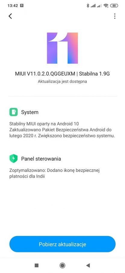 Redmi Note 8 Pro Android 10 aktualizacja