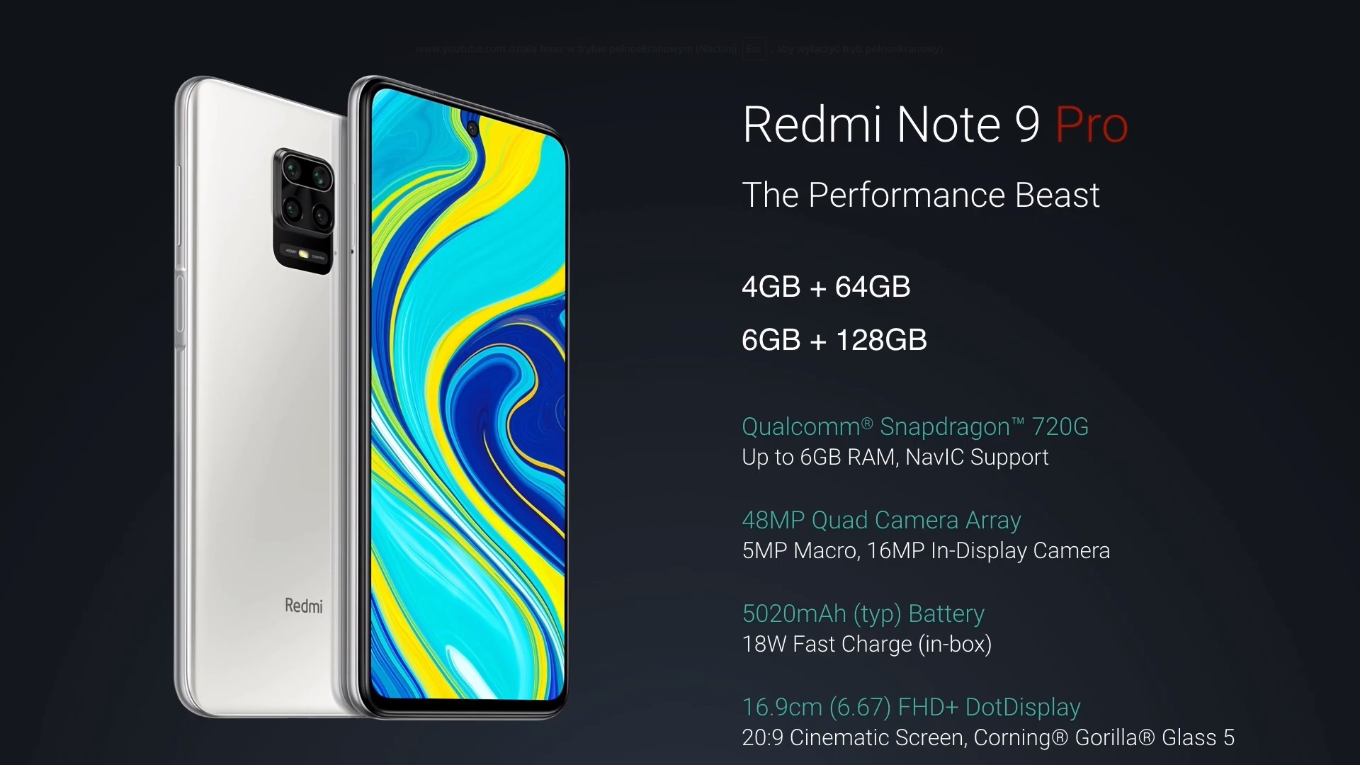 Redmi Note 9 Pro smartphone