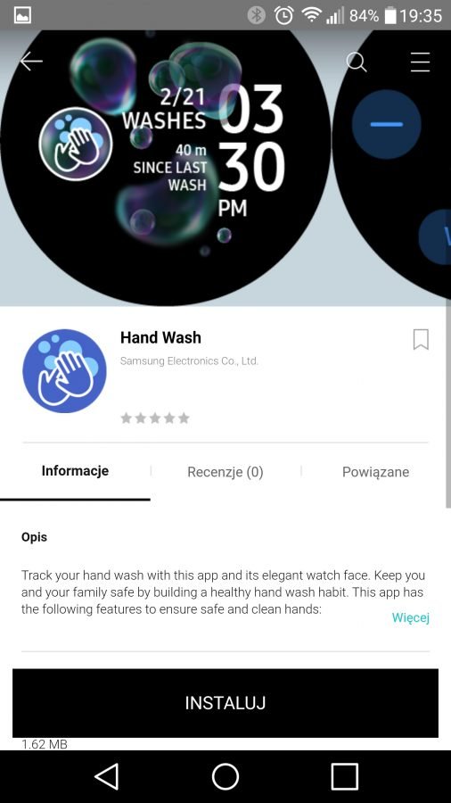 Hand Wash app Samsung Galaxy Watch smartwatches