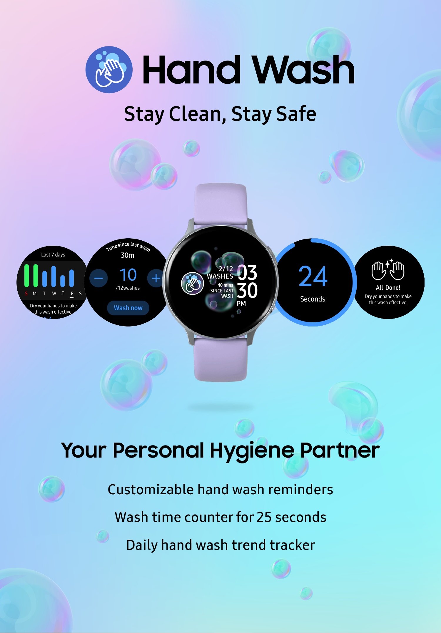 Hand Wash app Samsung Galaxy Watch smartwatches