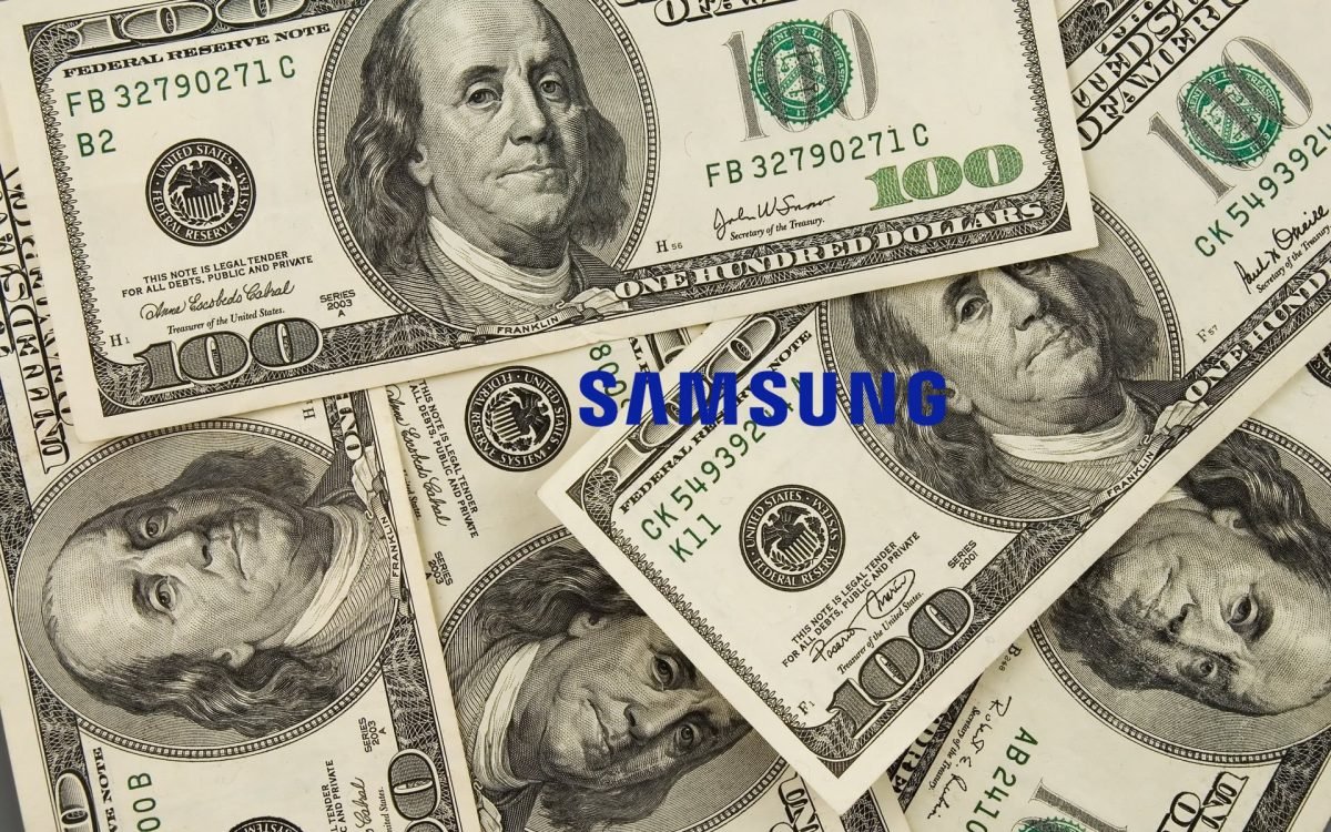 money pieniądze dolary kasa hajs Samsung logo