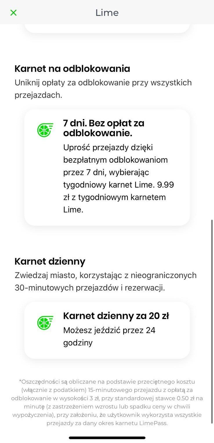 Lime wprowadza nowe pakiety Lime Pass. Jest taniej