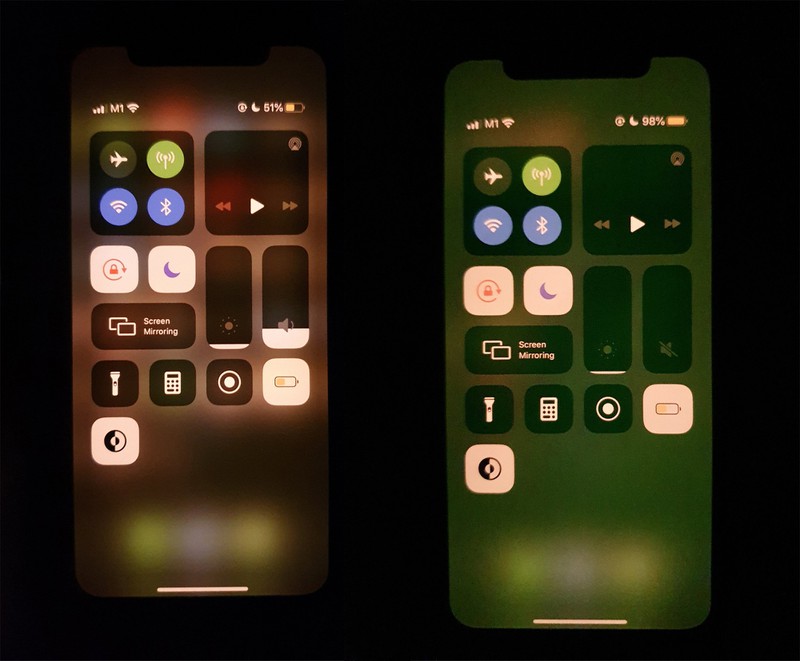 iPhone z zielonym ekranem