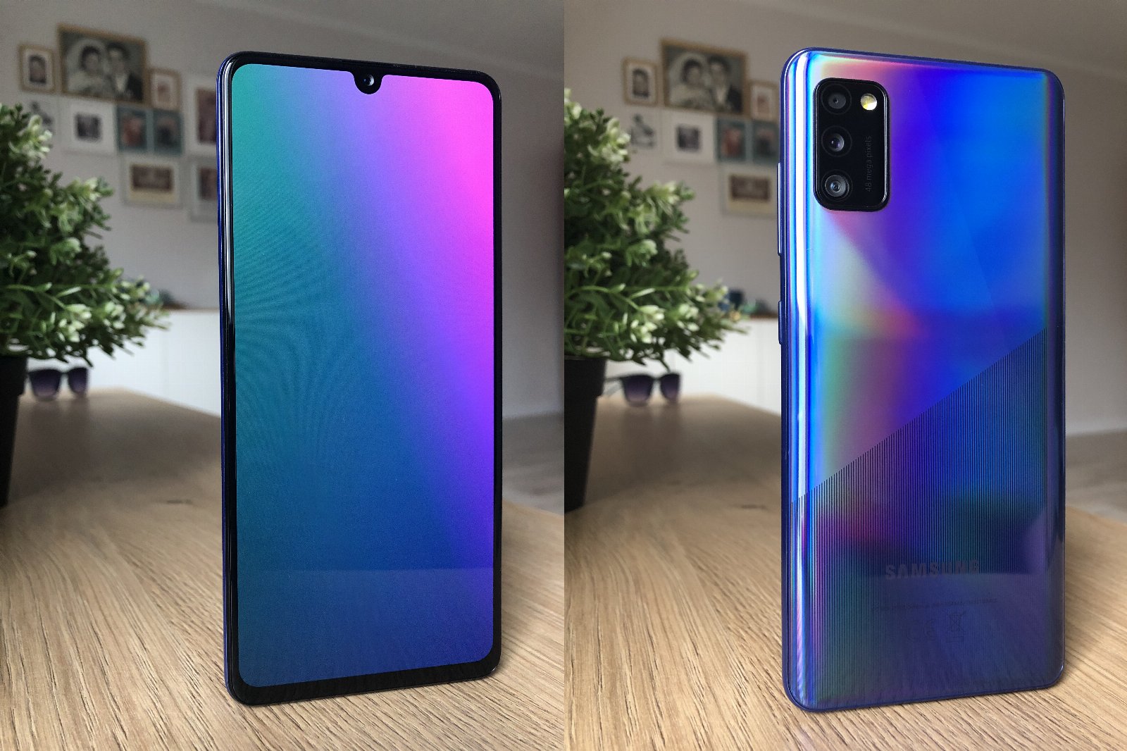 Nietypowy tył telefonu i ekran superAMOLED robią świetne pierwsze wrażenie. Samsung Galaxy A41 zyskuje na tym. | fot. Krzysztof Rodziński