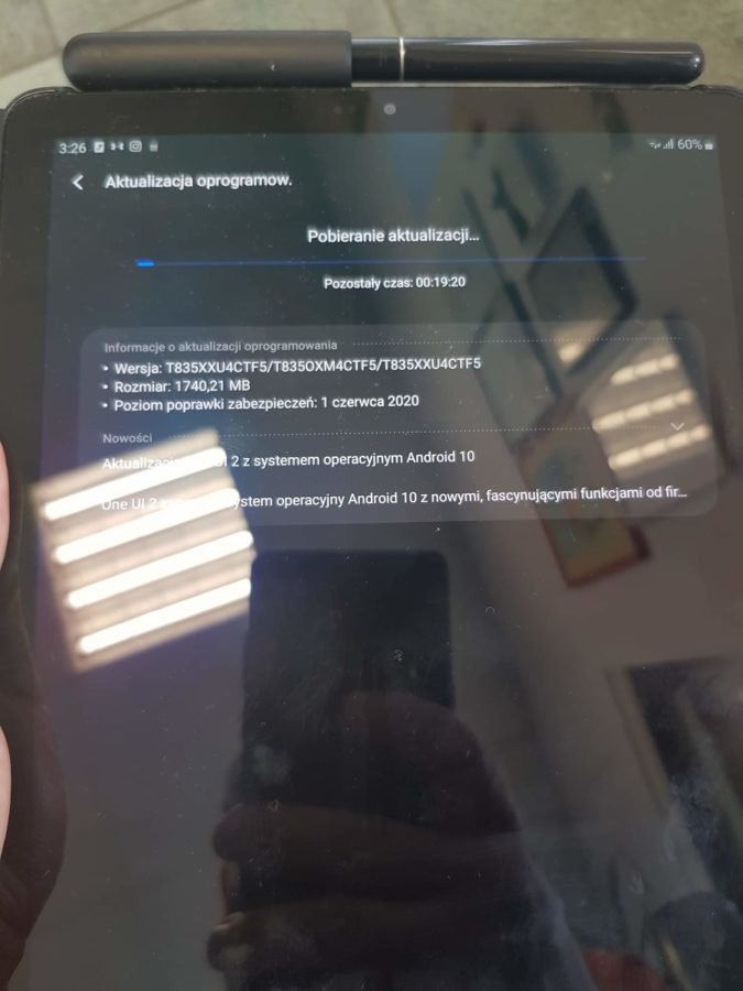 Samsung Galaxy Tab S4 LTE Android 10 aktualizacja