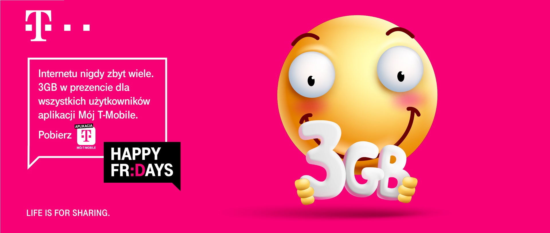 T-Mobile pakiet 3 GB internetu za darmo Happy Fridays