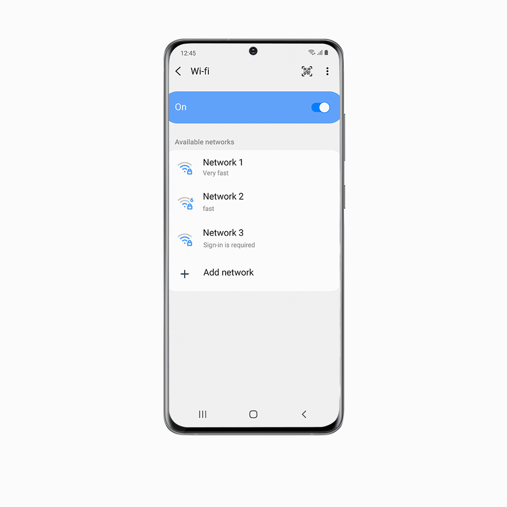 Samsung Galaxy S20 One UI 2.5 WiFi share