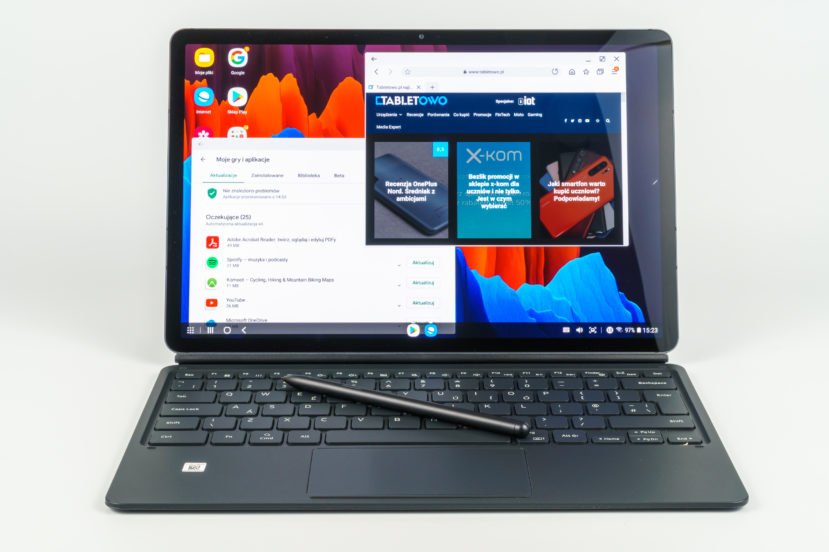 Samsung Galaxy Tab S7+ touchpad, klawiatura i piórko, DeX