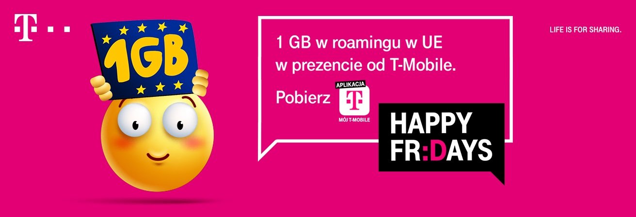 T-Mobile 1 GB internetu w roamingu w Unii Europejskiej w ramach akcji Happy Fridays