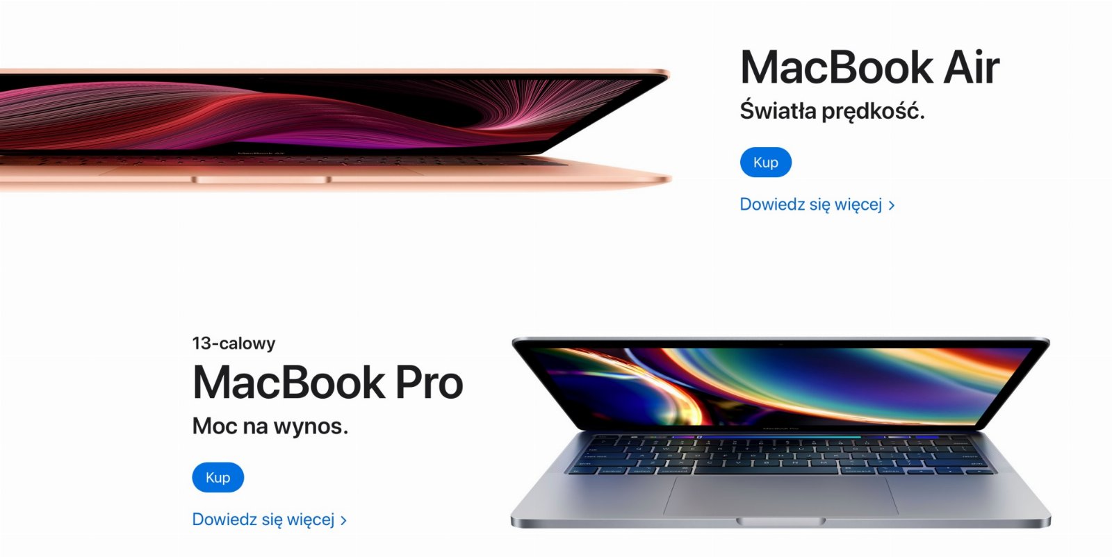 MacBook Air i Pro.