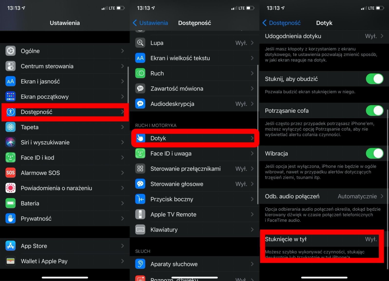 iOS 14 – gest stuknięcia