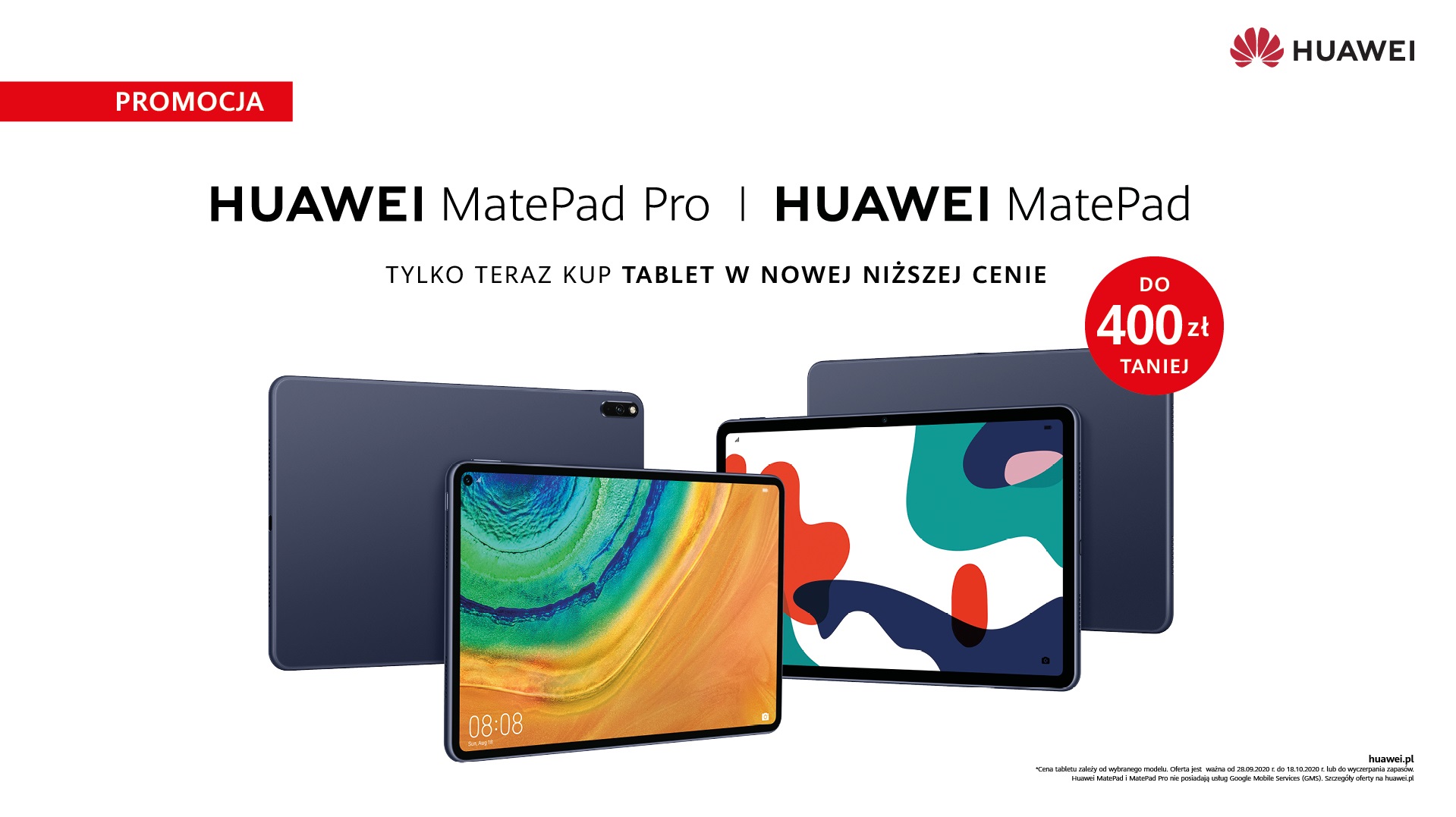 promocja Huawei MatePad i MatePad Pro