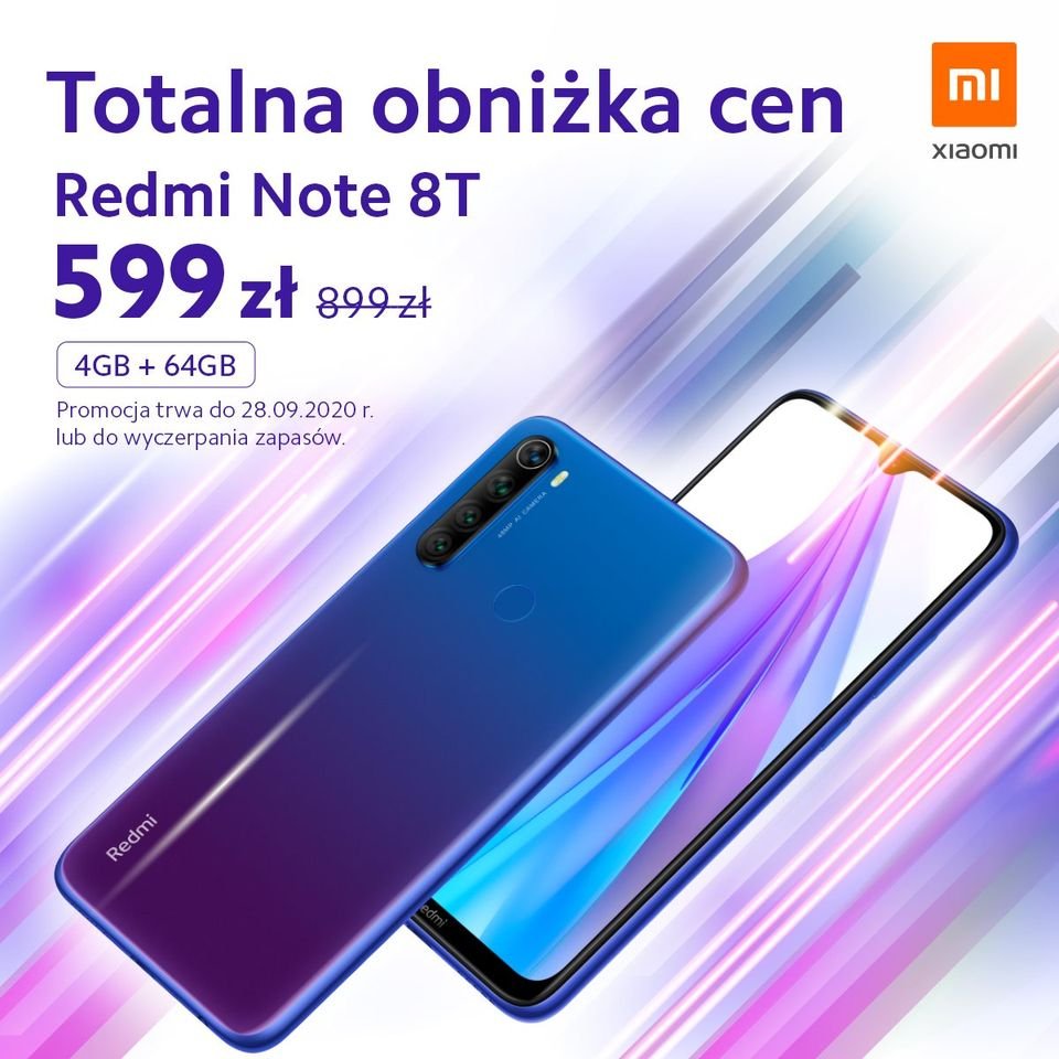 promocja Xiaomi Redmi Note 8T 4 GB/64 GB za 599 złotych