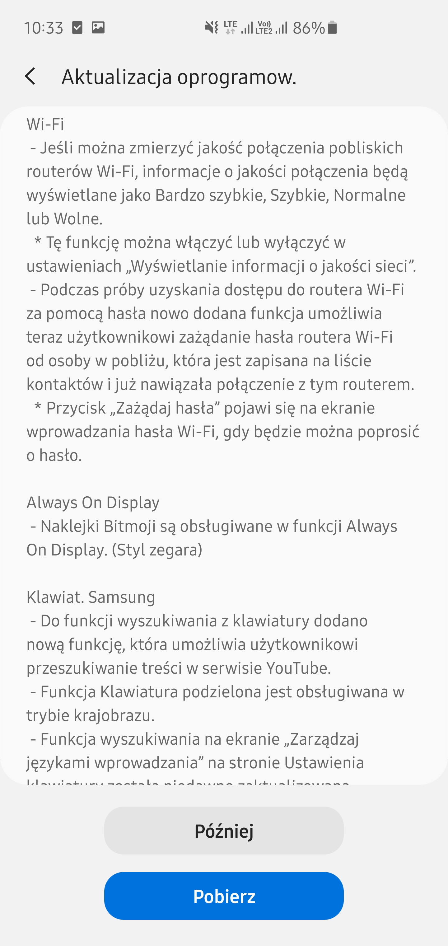 Aktualizacja do One UI 2.5 na Galaxy S10+
